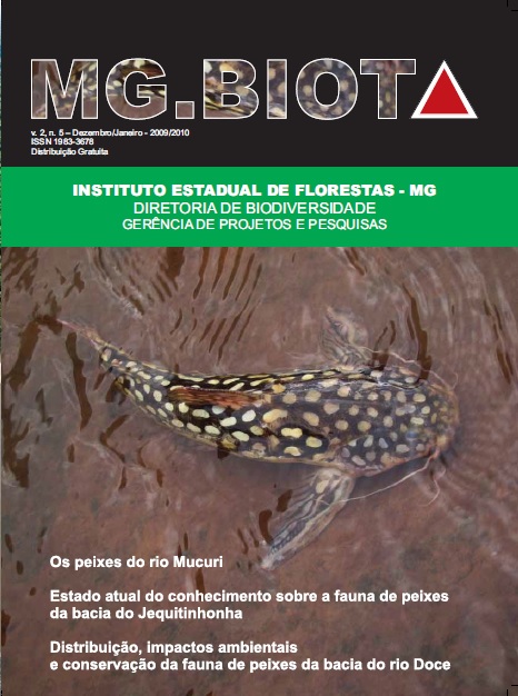 					Visualizar v. 2 n. 5 (2009): Revista MG.Biota - v.2, n.5 - Dezembro/Janeiro - 2009/2010 - ISSN 1983-3287
				