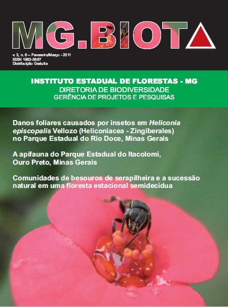 					Visualizar v. 3 n. 6 (2011): Revista MG.Biota - v.3, n.6 - Fevereiro/Março - 2011 - ISSN 1983-3687
				