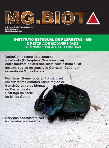 					Visualizar v. 4 n. 4 (2011): Revista MG.Biota - v.4, n.4 - Outubro/Novembro - 2011 - ISSN 1983-3687
				