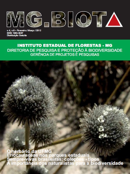 					Visualizar v. 4 n. 6 (2012): Revista MG.Biota - v.4, n.6 - Fevereiro/Março - 2012 - ISSN 1983-3687
				