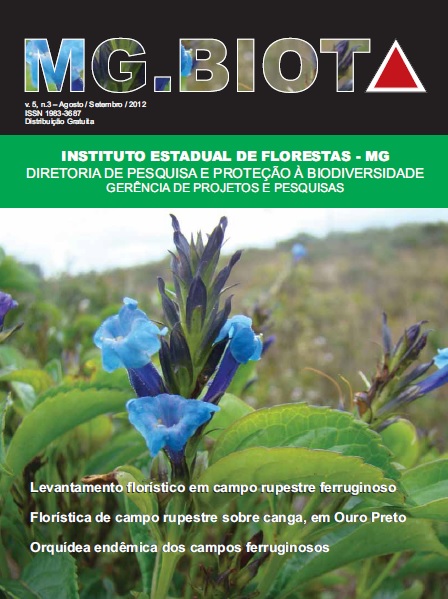 					Visualizar v. 5 n. 3 (2012): Revista MG.Biota - v.5, n.3 - Agosto/Setembro - 2012 - ISSN 1983-3687
				