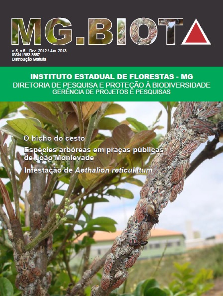 					Visualizar v. 5 n. 5 (2012): Revista MG.Biota - v.5, n.5 - Dezembro/Janeiro - 2012/2013 - ISSN 1983-3687
				