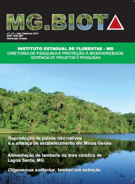 					Visualizar v. 7 n. 2 (2014): Revista MG.Biota - v.7, n.2 - Julho/Setembro - 2014 - ISSN 1983-3687
				