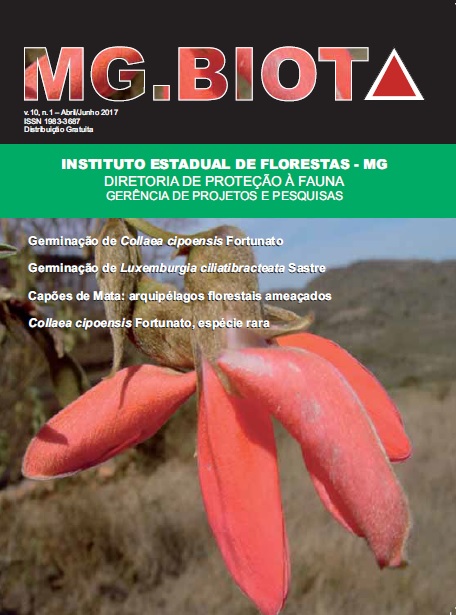 					Visualizar v. 10 n. 1 (2017): Revista MG.Biota - v.10, n.1 - Abril/Junho - 2017 - ISSN 1983-3687
				
